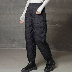 Winter new down cotton pants female windproof and warm outside wearing light, thin loose casual foot thickened 90 cotton pants tide
