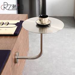 Simple cafe holder wall-mounted small table Internet celebrity milk tea shop outdoor wall-facing industrial style stainless steel small round table