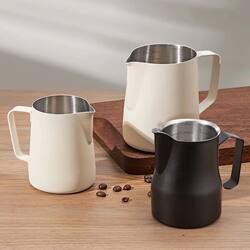 Coffee Latte Art Pitcher 304 Stainless Steel Latte Art Tool Milk Pitcher Milk Frothing Cup with Spout and Scale