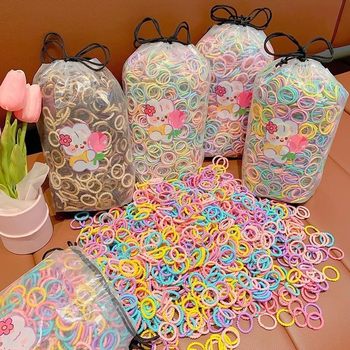 600 pieces of children's rubber bands that are elastic and will not hurt hair. Baby's hair-tying thumb hair ties little girls' hair ropes.