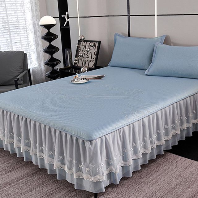
Summer Ice Silk Mat Bed Skirt Three-Piece Machine Washable Maternal and Infant Grade Cool Bean Mat 20 New Style