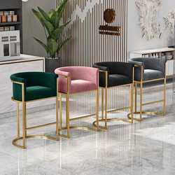 Light luxury bar bar chair Internet celebrity sofa bar stool front desk coffee restaurant casual backrest high table stool Changwan