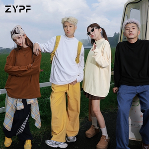 Only ordinary German velvet half turtleneck long-sleeved T-shirt men's autumn and winter trendy double-sided velvet bottoming shirt thickened solid color inner wear