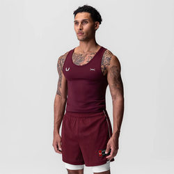 Asrv Summer Men's American-Style Fitness Weightlifting Sleeveless T-Shirt High Elasticity Thin Quick-Drying Track and Field Sports Training Vest