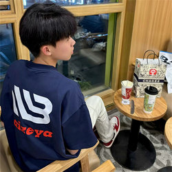 National Trend Short-Sleeved Men's American High Street Heavyweight 2026 New Summer High-End Trendy Brand Pure Cotton Crew Neck Top