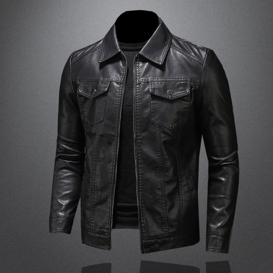 
Marvel Venom European and American Lapel Leather Jacket Men's Motorcycle Handsome Autumn New Style Overcoming Youth Slim Leather Jacket Trend
