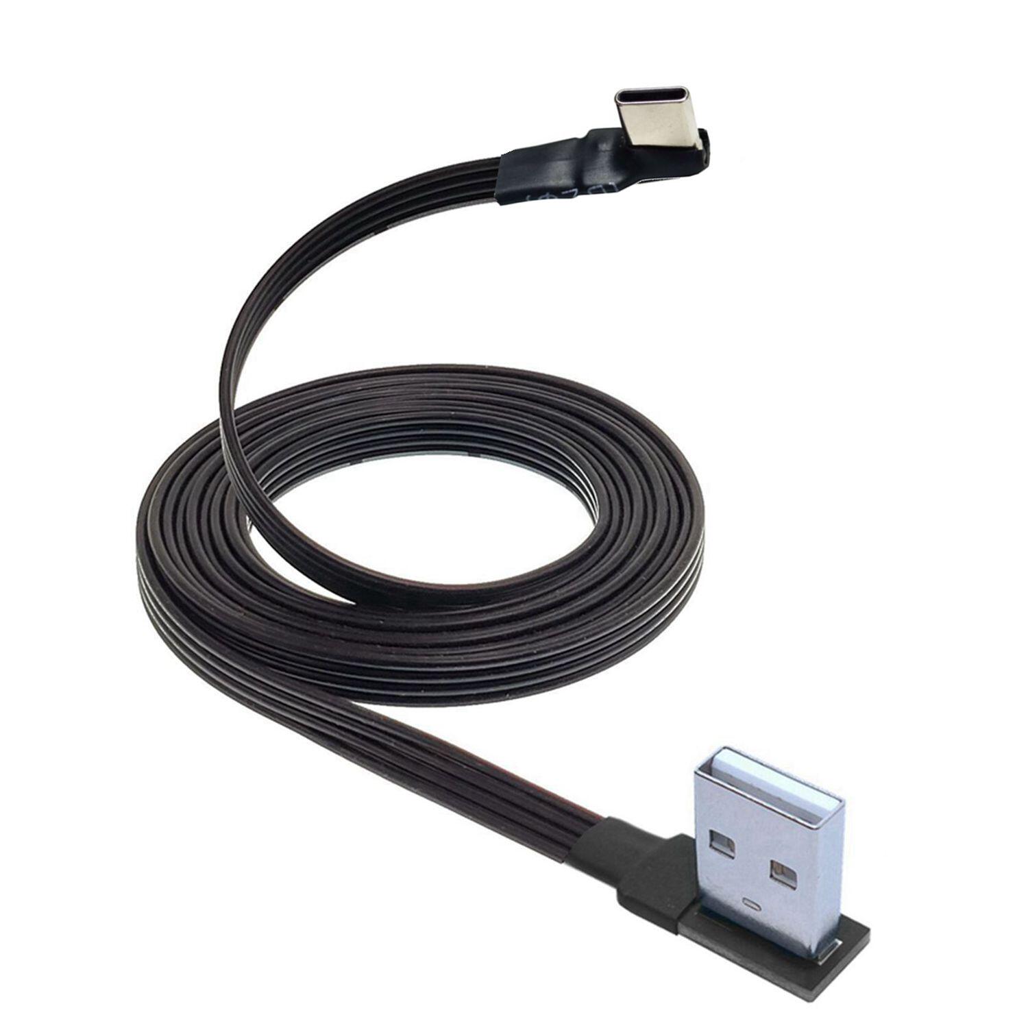 usb转type-c数据线usb弯头DIY包朔扁平高柔type-c弯头支持数据充电线USB2.0数据上下左右L型弯头数据供电线-淘宝网