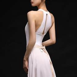 Ballet Dance Jumpsuit for Adult Women, New Summer Style, Sleeveless Halter Neck, Practice Outfit for Art Exams, Mesh Splicing Gymnastics Outfit