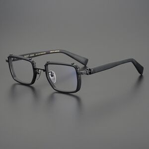 
Jiandan personalized matte black square frame glasses frame for men and women retro fashion plate trend glasses frame anti-blue light myopia