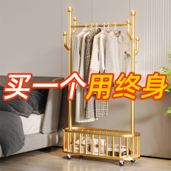 Floor-Standing Clothes Rack for Bedroom, Simple Coat Rack for Home Use, Indoor Balcony Luxury Clothes Drying Rack and Storage Rack