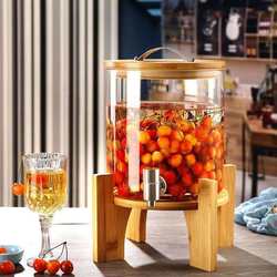 High temperature resistant glass green plum wine bottle with tap wine jar grape wine bottle Coke beverage sealed can for home use