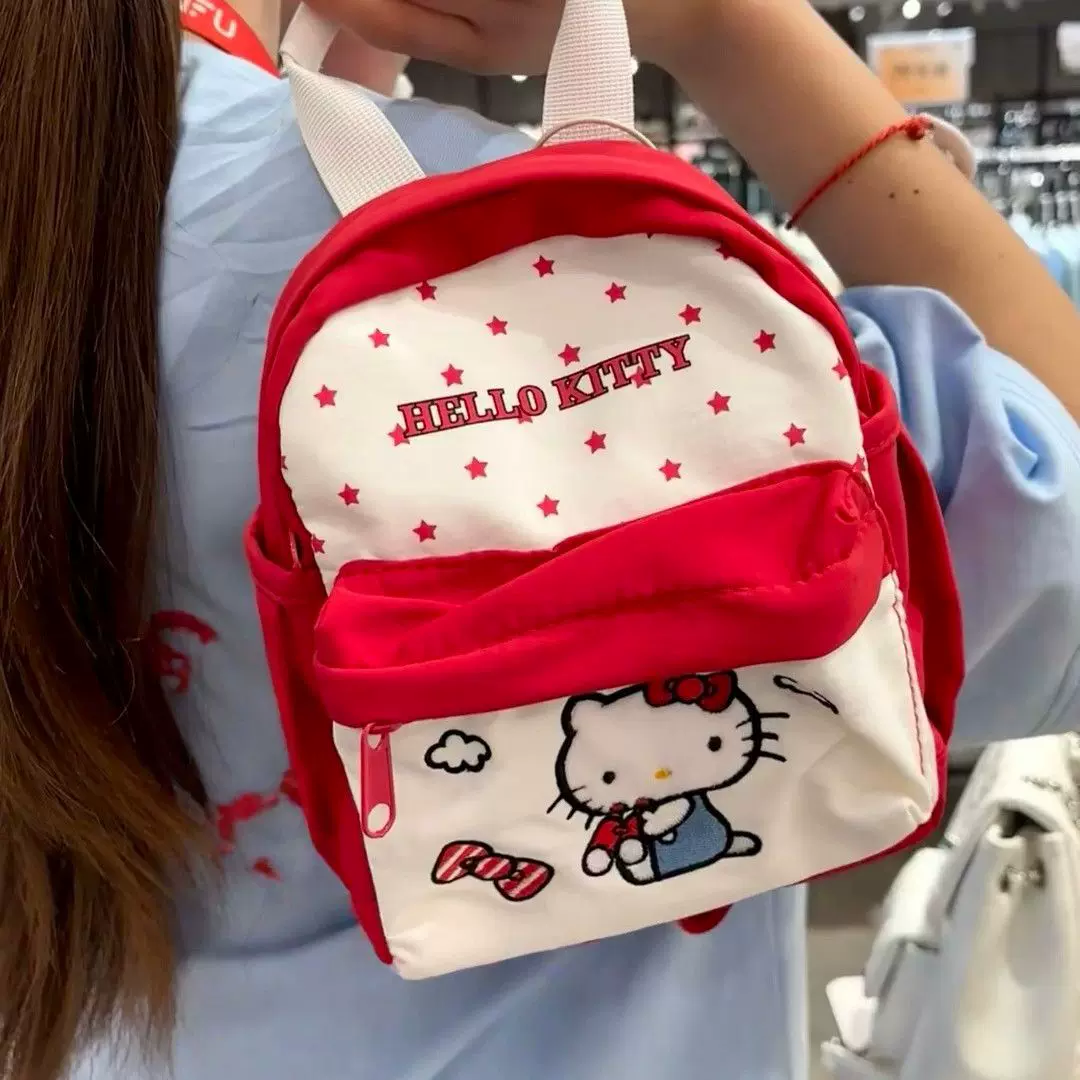 新款三福hellokitty双肩手提包可爱高颜值凯蒂卡通背包宝宝