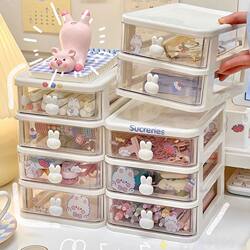 Student Desktop Storage Box Multi-Layer Drawer-Type Transparent Storage Box for Student Dormitory Desk Cosmetics Stationery Accessories Box