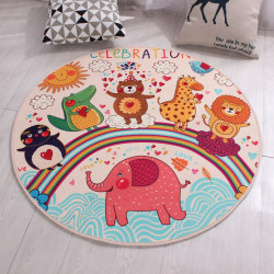 Cartoon round carpet children's bedroom bedside study fitting mirror desk computer chair swivel chair hanging basket tent floor mat