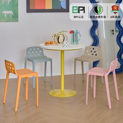 Plastic stools for home use, thickened, durable, stackable dining stools, commercial restaurant cafeteria guest spare chairs