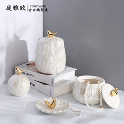 Simple modern living room coffee table decorations photo frame table storage storage jar creative Nordic light luxury vase