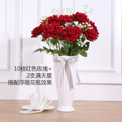 Vase European white ceramic small dried flowers simple floor-standing porcelain living room decorations table decorations creative flower arrangement