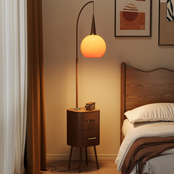 Floor Lamp, Bedside Table Lamp, Integrated Vintage-Style Home Bedroom Light, Luxurious and High-End Storage Rack, Retro Creative Design