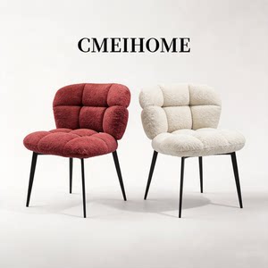 
Italian light luxury dining chair minimalist island table high-end cotton and linen designer modern simple home fabric cloud chair