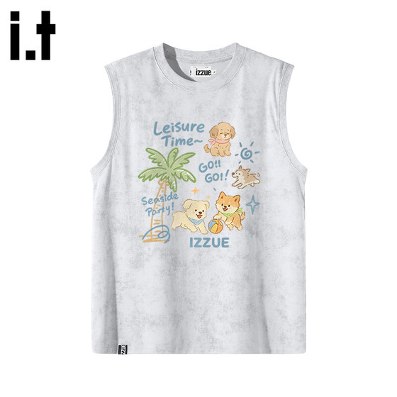 itizzue original fashion brand sports loose sleeveless T-shirt vest men's summer sports breathable sweat-absorbent sweatshirt 3P