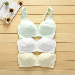 
Solid color pure cotton girl bra development period high school student underwear no steel ring no sponge pad women's bra