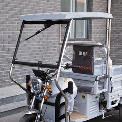 Electric tricycle carport sunshade thickened rain shed universal cab sunshade stainless steel bracket rain curtain