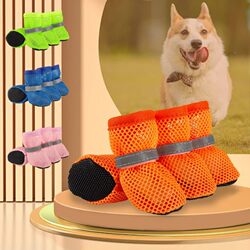 Cross-Border Pet Mesh Breathable Reflective Dog Shoes with Non-Slip and Wear-Resistant Soles for Bichon, Corgi, and Small to Medium-Sized Dogs