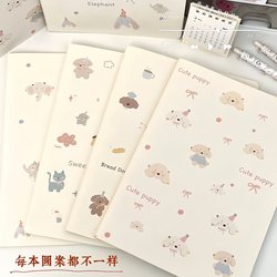 Thickened B5 Simple Animal-Themed Stitched Notebook ins Cute Student Notebook Softcover Large Lined Journal Literary Exquisite Softcover Children's Elementary School A5 Homework Notebook Stitched Notebook