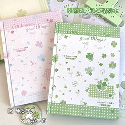 Lucky Four-Leaf Clover A5 Hardcover Notebook ins High-Quality Notebook for Middle School Students, Simple and Fresh Pattern Planner, 2025 New Schedule Book, Girly Student Diary