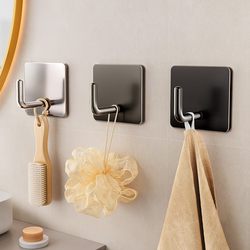 Stainless steel hook adhesive strong load-bearing hole-free bathroom kitchen door wall-mounted U-shaped towel adhesive hook bath