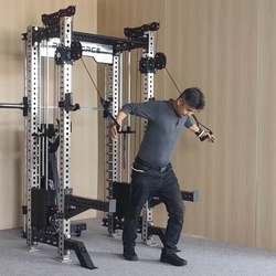 Rep Commercial Multi-Functional Squat Rack Bench Press Rack Smith Machine Double Bird Comprehensive Training Rack Stainless Steel Column