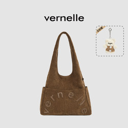 Vernelle Autumn and Winter Original Large-Capacity Flap Pocket Pants Bag Retro Simple Tote Shoulder Bag Women's Bag