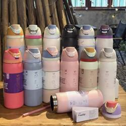 Owala Thermos Cup Freesip Water Cup Stainless Steel Thermos Cup with Straw Sports Cup Pop-Up Lid Cup Portable Cup