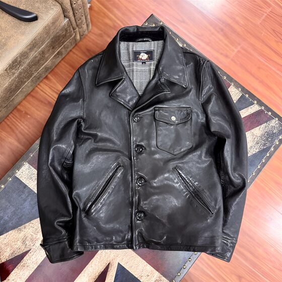 
Sheepskin California Bear Jacket. New men's classic Japanese retro casual sheepskin California Bear Jacket