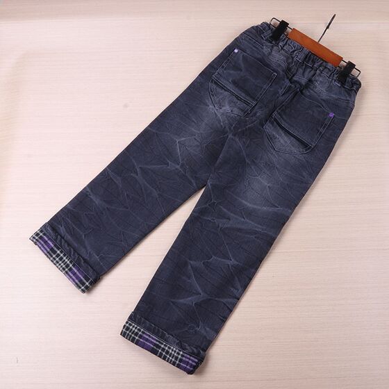 The store manager recommends children's clothing autumn and winter jeans all cotton water washed 7-15 years old boy loose trousers waist factories tail goods
