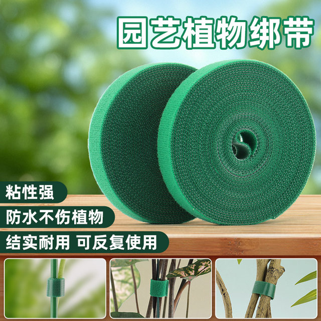 Green plant strap shape Velcro decal garden with double-sided adhesive gardening wire bundling straps support flower arrangement plant fixing