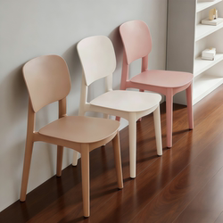Thickened Plastic Dining Chair, Modern Minimalist Backrest Stool, Home Use Nordic Dining Table Chair, Comfortable for Long Sitting, Small Chair with Backrest
