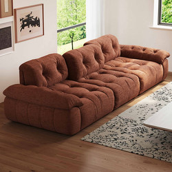 Marshmallow Living Room Adjustable High-Back Italian Minimalist Deep-Seating Straight-Row Chenille Fabric Cloud Sofa