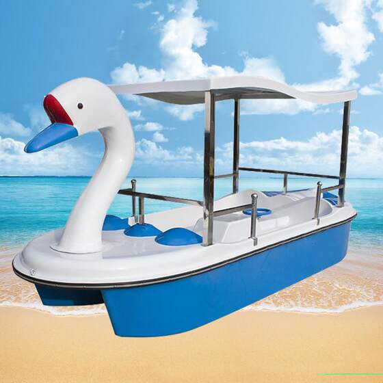 Park cruise four -person foot pedal cartoon little white rabbit self -drainage scenic spot net red sightseeing electric foot kicking amusement boat