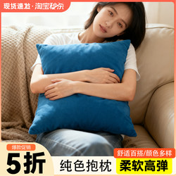 Solid Color Luxury Ultra-Soft Simple High-Elastic Large Backrest Cushion for Living Room, Sofa, and Car with Insert