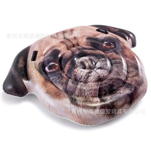
PVC inflatable dog head floating row blow air cat floating water bed water toy animal shape water recliner chair