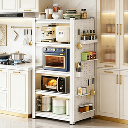 Thickened Floor-Standing Multi-Layer Kitchen Storage Rack for Home Use, Microwave Oven Multifunctional Storage Shelf, Integrated Rack for Pots and Ovens