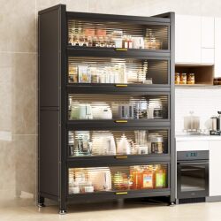 Kitchen Storage Rack, Floor-Standing Multi-Layer Microwave Oven Multifunctional Storage Shelf, Household Oven Pot Rack, Storage Rack, Shelf