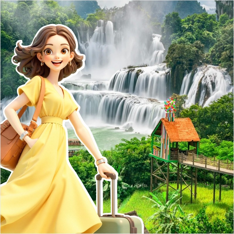 广西南宁崇左2日旅游明仕田园德天瀑布通灵峡谷两日跟团游纯玩团