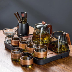 Kung Fu Tea Set 2025 New Model for Home and Office, High-End Light Luxury Tea Maker, Glass Teacup and Teapot Set