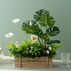 Purchase products simulated green plants, artificial flowers, wooden fences, high-end plant combinations, indoor desktops