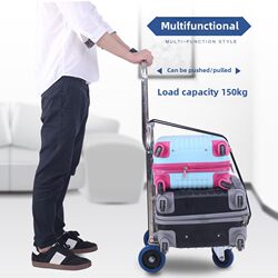 Purchase products Folding trolley, stainless steel stair climbing trolley, portable shopping cart, heavy-duty trolley