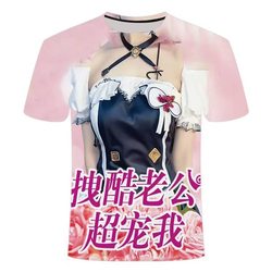 Novel Name Themed 3D Printed 2025 Summer Hot-Selling Round Neck Short-Sleeved Funny Slim-Fit Sweet Couple Style T-Shirt