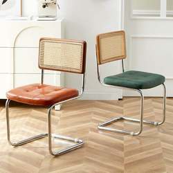 Medium style rattan chairs household ins dining chairs cafe hotel designer homestay retro casual backrest chair