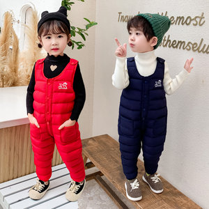 Children's down cotton pants overalls trousers autumn and winter clothes baby clothes girls little boy 1,1 and a half years old 2 to 3 years old 4